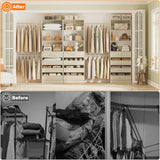 Aheaplus Closet System with 12 Drawers, 8.5-11.5Ft Closet Organizer System