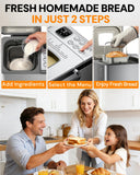 OSIPOTO Bread Maker, 2LB Stainless Steel Bread Machine, 17-in-1 Automatic Settings, Non-Stick Pan, Beginner-Friendly Controls, Easy to Clean, Low Noise, High Success Rate for Homemade Bread