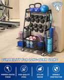 Staransun Staransun Weight Rack for Dumbbells - Dumbbell Rack for Home Gym - Home Gym Storage Rack with 4 Flexible Wheels - Weight Rack for Home Gym with Side Storage and Hooks Staransun