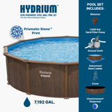 Bestway Hydrium 18' x 52" Above Ground Pool, Round Steel Side Wall Frame Outdoor Swimming Pool Set with Sand Filter Pump, Ladder & Accessories