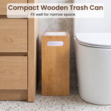 iEGrow 3 Gallon Wooden Trash Can, Small Wood Waste Basket with Liner