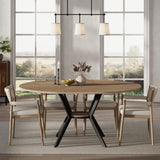 Extendable Round Dining Table with Built-in Flip Leaf, Modern Oval Kitchen Table for 4-6, Space-Saving