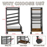 keomaisyto 6-Tier Standing File Organizer for Office Organization, Under Desk File Holder with Sliding Mesh Paper Letter Trays