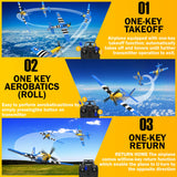LEAMBE 4 Channel RC Plane, Ready to Fly Aerobatic Aircraft, Easy Control for Beginners, P51 Mustang RC Airplane for Adults Blue