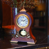 HEINBOW Table Clock 15''H Mantel Clock with Pendulum Roman Numeral Antique Desk Clock for Bedroom Living Room Indoor for Home Decor