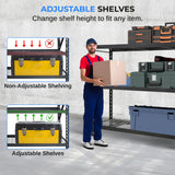 SereneLife Heavy Duty 3-Tier Metal Garage Shelving | 24" x 77" x 72" Extra Wide Adjustable Storage Utility | Freestanding Bulk Storage Rack | Open Wire Mesh Design | 2000 lbs. Capacity