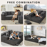 106” Modular Sectional Sofa, Cloud Sectional Couch with Deep Seat, Modern Modular L-Shape Sofa Couch with Chaise,Upholstered Couches for Living Room Bedroom No Assembly Required