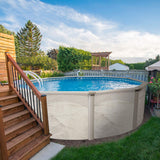 Aquarian Phoenix 21 Foot Round x 52 Inch Deep Steel Frame Above Ground Swimming Pool Set with Sand Filter, Pump, Ladder, Pool Liner, and Skimmer
