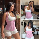 SHAPERX Waist Trainer Corset for Women Tummy Control Sport Girdle Hourglass Waist Cincher Body Shaper with Steel Boned,SZ7293-Pink-3XL