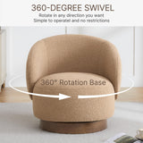 KISLOT Swivel Barrel Accent Chair, Boucle Fabric, Sand, 2-Pack