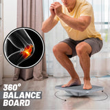 Advanced Wood Balance Board, 360 Degree Rotation and Tilt - Non-Slip 500 lbs Wobble Board for Standing Desk, Physical Therapy and Yoga Practice