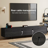 NessCarsti 94.48" Mid Century Modern Black TV Stand for TVs Up to 100 Inch