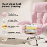 Cross Legged Office Chair with Footrest, Big and Tall Comfy Ergonomic Reclining Executive Chair Wide Seat with Flip-Down Armrests
