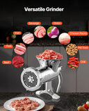 VEVOR Manual Meat Grinder, 304 Stainless Steel Meat Grinder with Steel Table Clamp, #12 Meat Mincer Sausage Maker & 2 Cutting Plates, Cookie Attachment, Sausage Tube for Beef Pepper Mushroom Cookie