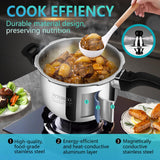 Premium 6.34 Quart Stainless Steel Pressure Cooker, Quality Crafted Kitchen Cookware, Professional Performance, Durable Design for Daily Family Cooking