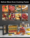 CROWNFUL Food Dehydrator Machine, 7 Stainless Steel Trays, Large Drying Space Dehydrated Dryer, Adjustable Timer and Temperature Control, Dryer for Jerky, Fruit, Meat, Herbs, 30+ Free Online Recipes
