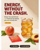 VeryVery Good Tea Peach Instant Energy Tea Sachets, 100mg Caffeine, Green Tea Extract & L-Theanine, Focus & Alertness Support, No-Steep Tea Crystals, Stevia Sweetened, Vegan, 16 Pack