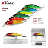 XBLACK Fishing Lures Set, Including Minnow Popper Jointed VIB Shrimp Frogs, Whopper Fishing Lure for Bass Catfish Pike, Baits for Freshwater Saltwater, Fishing Gifts for Men Women(48pcs) XBLACK