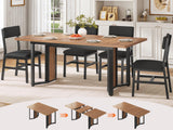 Itaar 5-Piece Dining Table Set for 4-6 People, 63" Extendable Kitchen Table and 4 Cushion Chairs