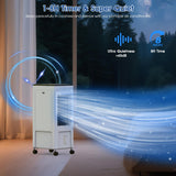 MOMOVOKA Swamp Cooler, 3 IN 1 Evaporative Air Cooler with 2 Gal Water Tank, 4 Ice Packs, 8H,3 Speeds, 4 Modes, Windowless Portable Air Conditioners for BedroomTimer (white&black) (white&black)