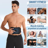 IGAVCPM ABS Stimulator Muscle Toner - FDA Cleared - Abdominal Training Belt Portable Sport Exercise Workout Equipment Home Office (Black Blue)