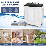 30Lbs Capacity Portable Washing Machine Nictemaw Twin Tub Compact Laundry Machine with Built-in Drain Pump, Washer and Spin Dryer Combo (19Lbs+11Lbs), Mini Washing Machine for Apartments, Dorms, RVs