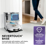 Shark Stratos 2-in-1 Robot Vacuum & Mop with 25+ Hands-Free Features & NeverTouch Self-Cleaning Base, Precision Mapping, Autolift Technology, HEPA Filtration, Edge Detect, White, RV2720ZE