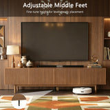 DinaiteEain 86.61" TV Stand for 85 Inch TV, Mid Century Modern Walnut