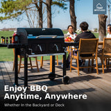 MFSTUDIO Multifunctional Extra Large 49 Inch BBQ Charcoal Grills with Temperature Control, Side Table and Easy Clean Ash Tray