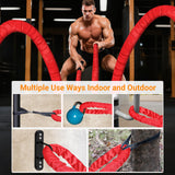 Brobantle Battle Rope 2 Inch Diameter,Red 30FT Exercise Workout Ropes for Home Gym Heavy Weighted Training Rope for Working Out