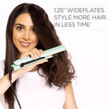 CHI Original Flat Iron Hair Straightener, Ceramic Floating Plates for Smooth Finish, Quick Heat Up Styling Tool, On/Off Switch, 1.25", Mint Mojito