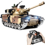 Supdex RC Tank, 1:18 Alloy Metal US M60 Remote Control Army Model Toys That Shoots, 2.4Ghz RC Vehicle with Smoke, Sound and Lights, Military Tank for Adults and Kids 6+ Year Old