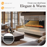 Sophia & William 60 Inch Electric Fireplace Wall Mounted, Fireplace Heater with Remote Control, Ultra Narrow Bezel for Living Room