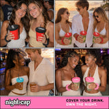 NightCap Drink Cover Scrunchie, Reusable Drink Protector for Bars, Festivals, Concerts, Cruise Essentials, Beach Vacations, Bachelorette Parties & College Nights Out, Wrist or in Hair, Shark Tank