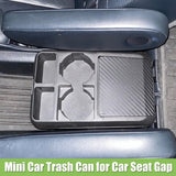 Car Trash Can with Mini Cup Holder, Spacious Backseat Floor Organizer Leak-Proof Vehicle Trash Can Bin Waste Container with Lip