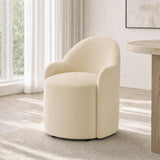KISLOT Upholstered Dining Chairs Set of 4 with Caster, Pre-Assembled, Sand