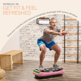 Lifepro Rumblex 4D Curved Vibration Plate Exercise Machine — Triple Motor, 7 Modes & 60 Speeds Vibrating Platform Machine — Full Body Vibration Plate for Lymphatic Drainage & at Home Workout