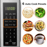 Digital Microwave Oven with Turntable Push-Button Door, Child Safety Lock, 700W, Stainless Steel, 0.7 Cu.ft BLACK+DECKER
