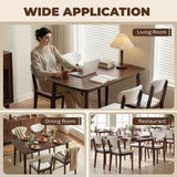 5-Piece Dining Table Set for 4, Mid-Century Modern Kitchen Table and Chairs with Padded Seats and Backrests
