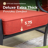 MIXPATIO, 2 Pack, Metal, Patio Chairs, 5.75" Cushions, High Back, Red