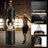 YORWHIN Hanging Punching Bag for Adults, 4FT PU Heavy Bag Boxing Training Equipment with 12OZ Gloves, Reflex Ball, Wristband (Unfilled)