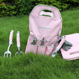 Pink Garden Tool Set 12 Pieces, iHansee Aluminum Gardening Hand Tools with Non-Slip Handle