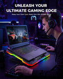 ChillCore 2 Detachable Fans RGB Gaming Laptop Cooling Pad, Rapid Cooling for 15.6-19.3" Laptops, Variable Speed Control, 8 Adjustable Heights - K6 RGB