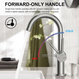 KENES Brushed Nickel Bathroom Faucet Single Handle Modern Prep Wet Bar Sink Faucet Bathroom Sink Faucets with Drain Assembly & Deck Plate, Farmhouse RV Camper Outdoor Utility Faucet, KE-9005B