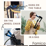 Famica FlexiCrutch for Adult (x1 Unit, Open Cuff) - Red Dot Design Award Winner, Portable Mobility Aid for Seniors, Post-Surgery, Injury Recovery, Adjustable Ergonomic Handles, Cuff, Height, Foldable, Lightweight and Non-slip Forearm Crutches