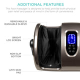 Best Choice Products Heated Shiatsu Foot Massager for Pain Relief, Plantar Fasciitis, Neuropathy, Blood Circulation w/Compact Design - Gray