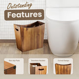 Tidita 3-Gallon Wood Trash Can with Handles for Kitchen, Bathroom, Office