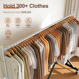 HOKEEPER Clothes Rack Z Rack Clothing Rack Commercial Garment Rack with Lockable Wheels Height Adjustable Coat Rack Heavy Duty Clothes Rack for Bedroom, Living Room, Laundry, Balcony 71" H, 4 Pack