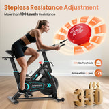 LUXECYCLES Exercise Bike, Adjustable Magnetic Stationary Bike for Home, Indoor Cycling Bike with Low Noise, Heart Rate Handle and LCD Monitor, Cycle Bike with 400lbs Weight Capacity