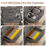 File Cabinet, Filing Cabinet fits Legal/Letter Size, 2 Drawer File Cabinets for Home Office with Lock
